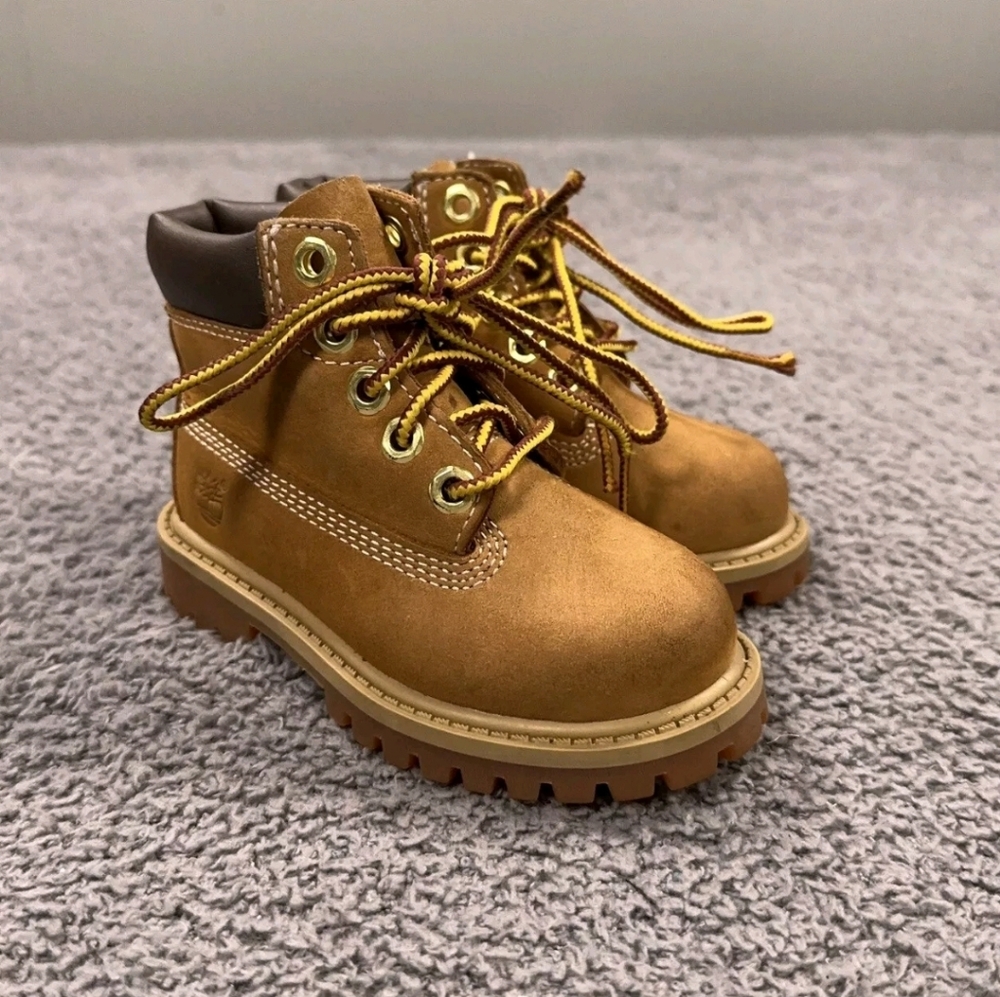 Timberland Boots Brown Wheat Nubuck 6" Classic Waterproof 12809 Toddler 6